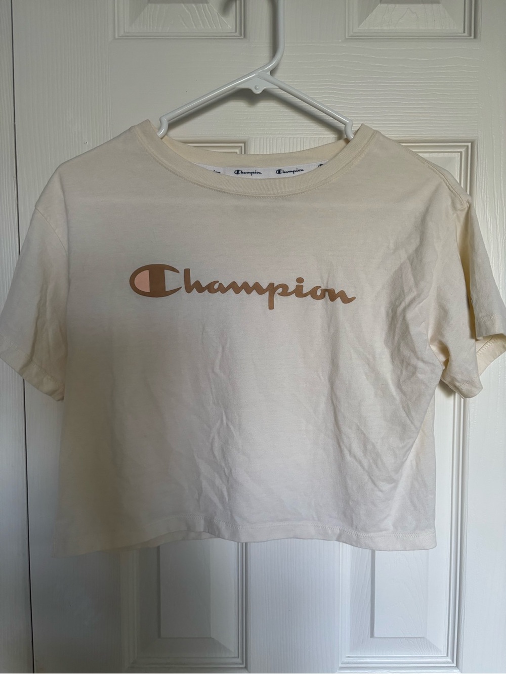 Champion Cream Cropped Tee
